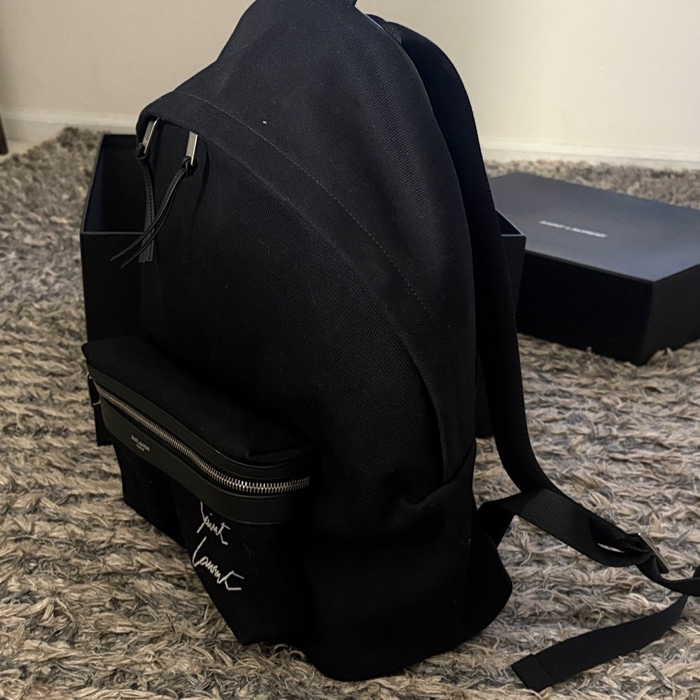 Saint Laurent Classic Black Large Backpack 12”x16”x5.5” Unisex - Picture 3 of 12